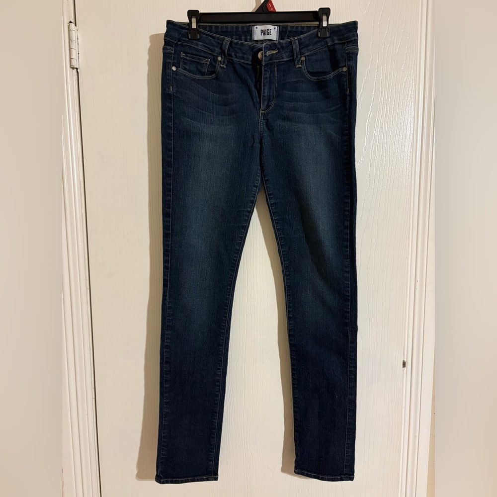 PAIGE Dark Blue Peg Skinny Jeans